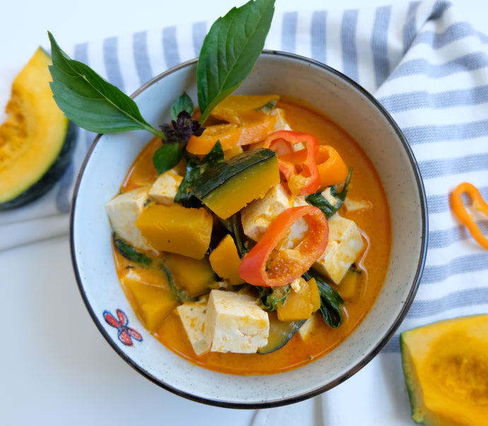 Pumpkin Red Curry with Tofu  (V)