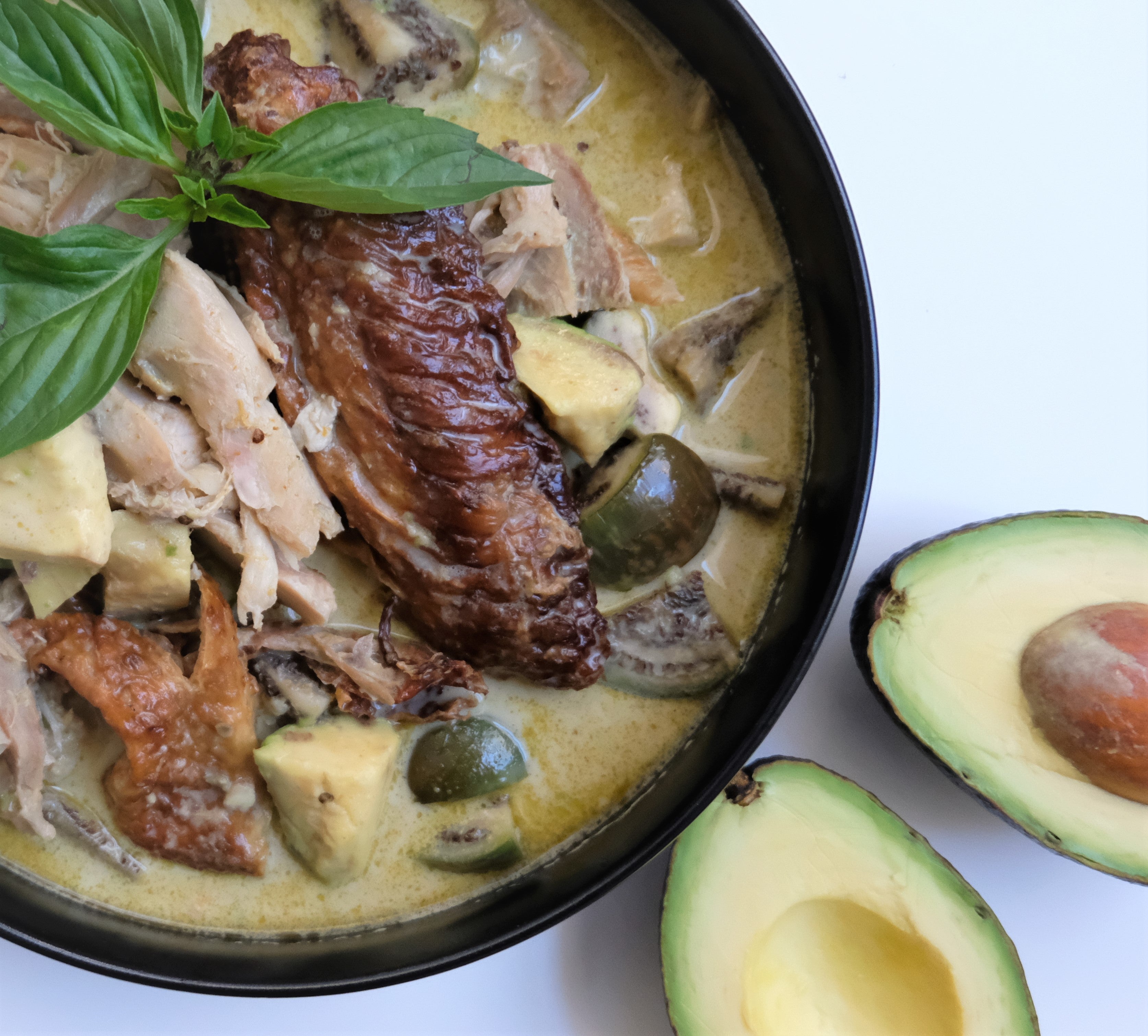 Green Thai Curry with Avocado and leftover Turkey Thai and True