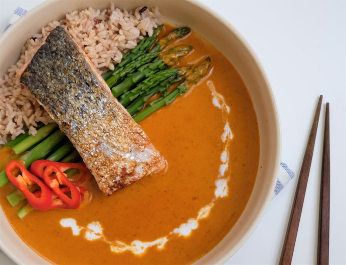 Grilled Salmon with Panang Sauce
