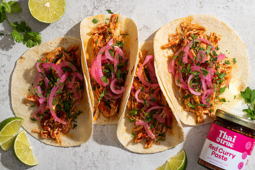 Red Curry Chicken Tacos