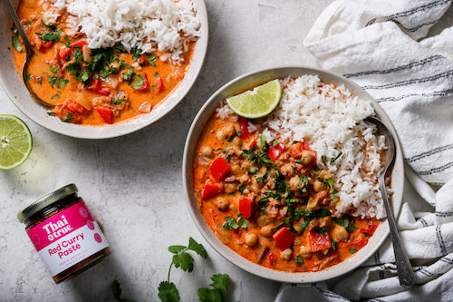Chickpea and Jackfruit Red Curry (V)