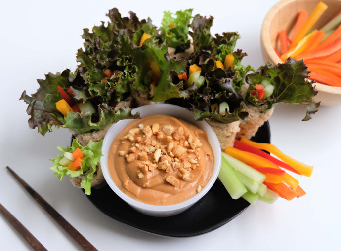Multi-Grain Bread Rolls with Peanut Sauce (V)